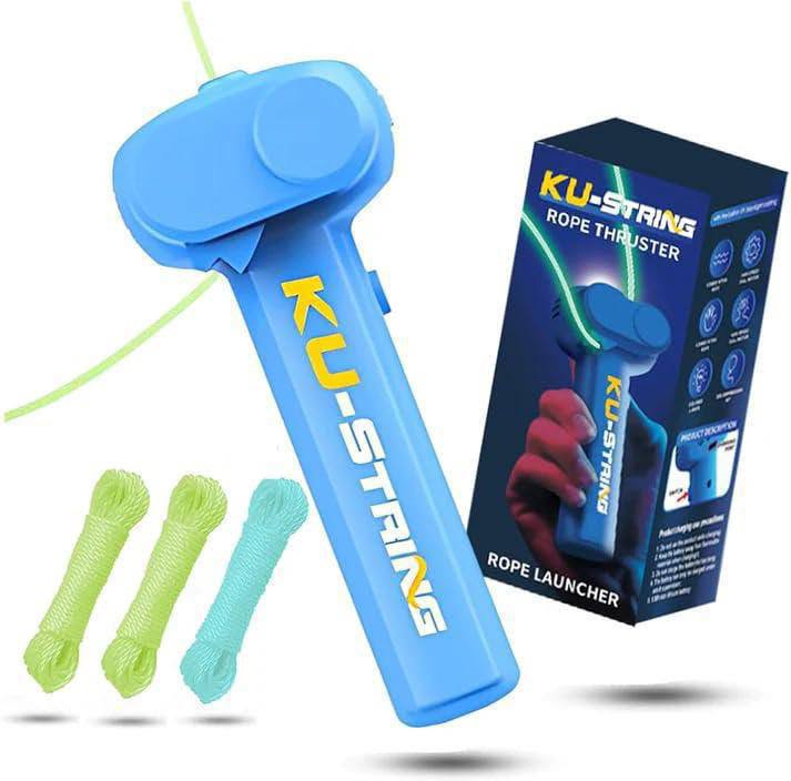 Portable Rope Launcher Toy with Glowing String Effect, Electric String Shooter and Propeller Launcher, Automatic Rope Shooting Novelty Toy for Kids, Interactive Outdoor Play and Fun Activities