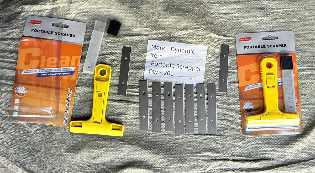 Portable Razor Blade Scraper Tool with 10 Blades, Heavy-Duty Multi-Purpose Cleaning Scraper with Ergonomic Handle, Glass Window Paint Remover, Oven, Floor, Tile and Automotive Surface Cleaning Tool